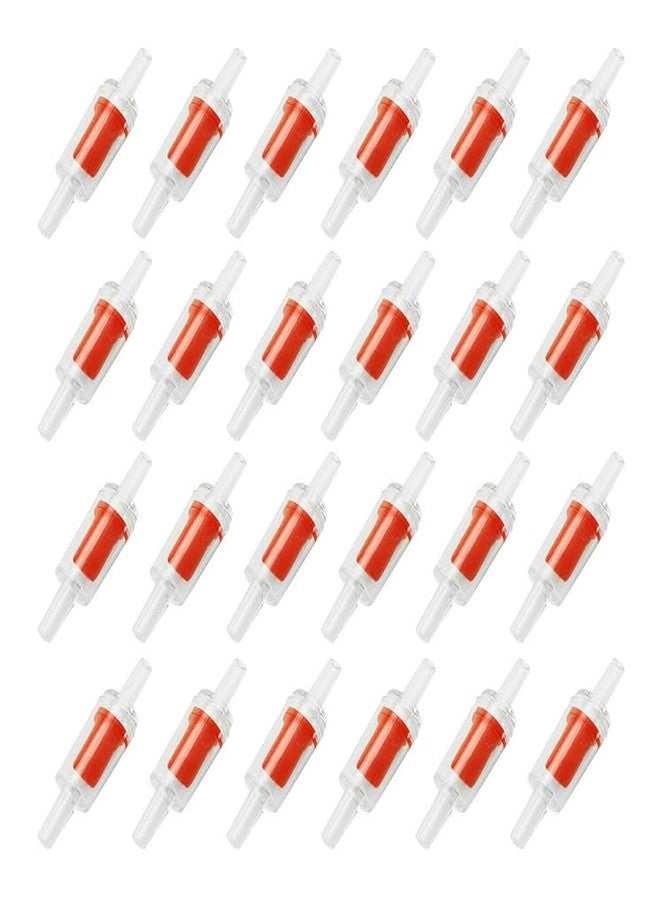 SJZBIN 24PCS Red Plastic Check Valve Aquarium Air Check Valve One Way Air Valve Red Clear for Aquarium Air Pump Perfect for Fish Tank Aerator - Image 1